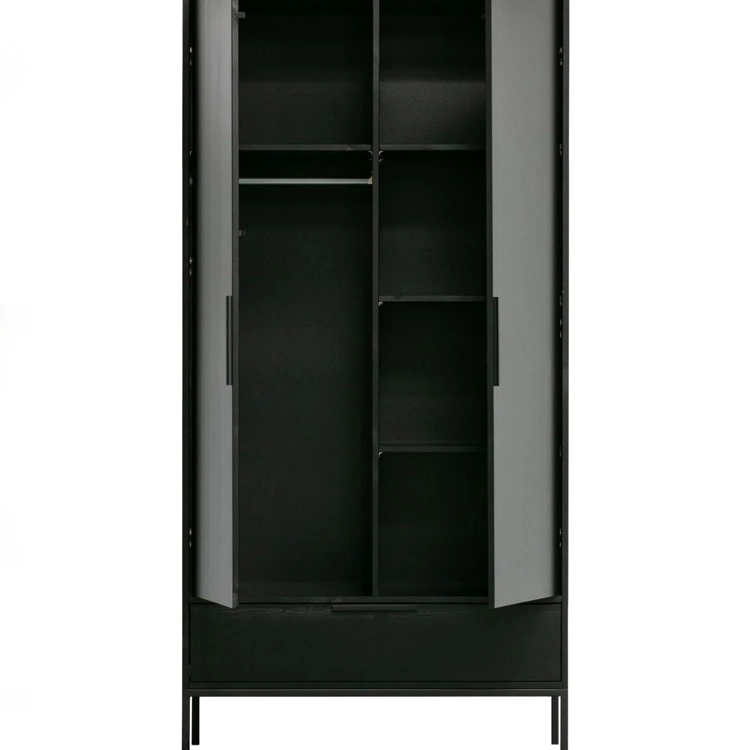 Discount WOOOD Adam 2-deurs kast grenen Zwart