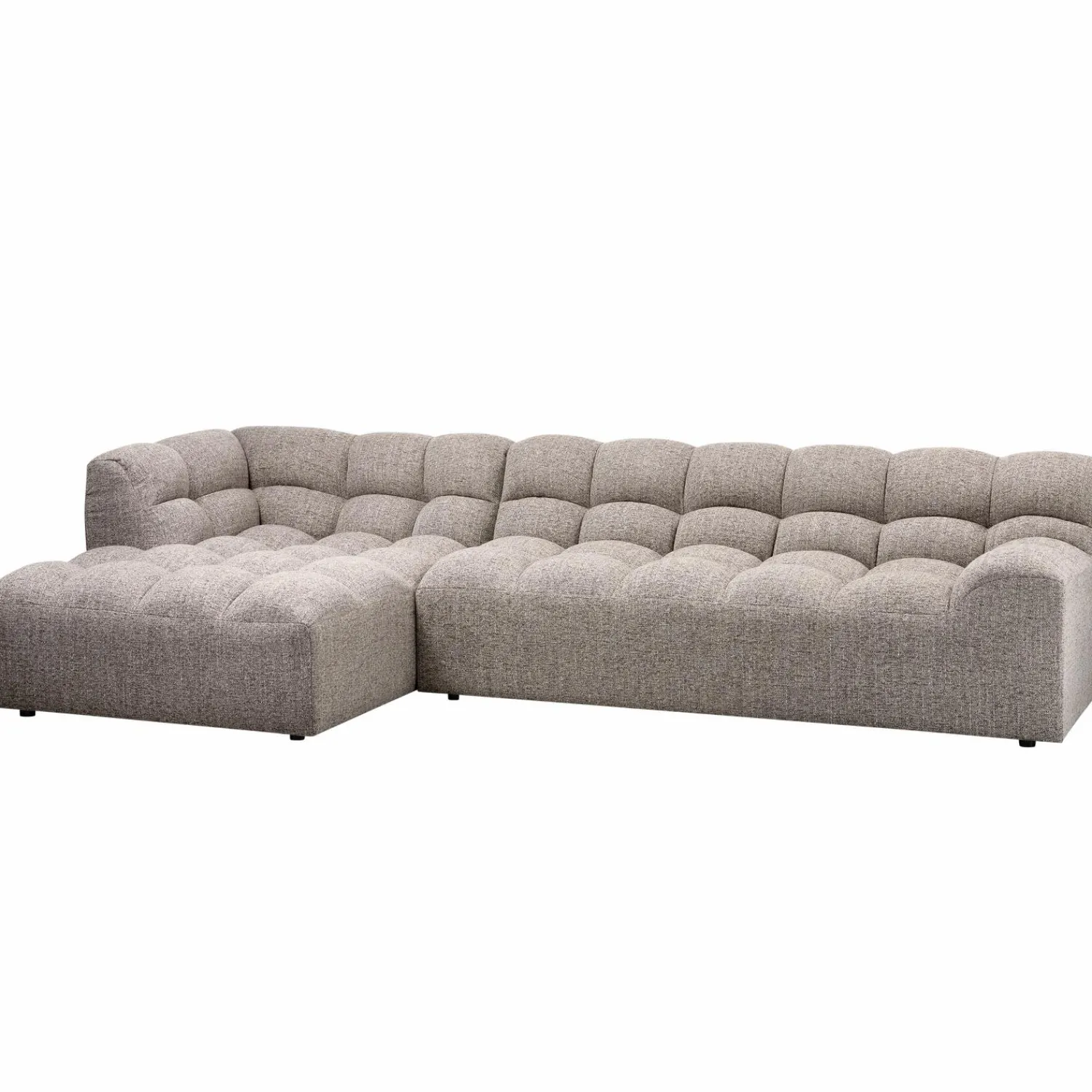 WOOOD Allure chaise longue links geweven stof Klei melange
