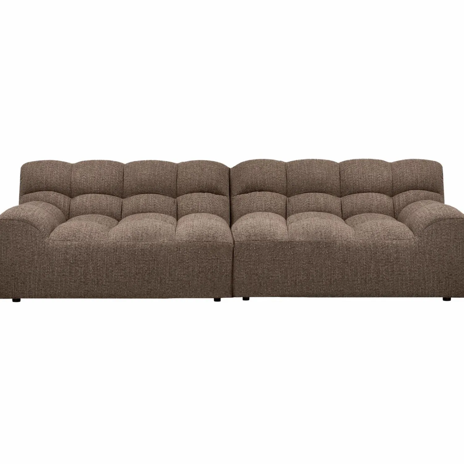 Outlet WOOOD Allure 3-zits bank geweven stof Donkerbruin melange
