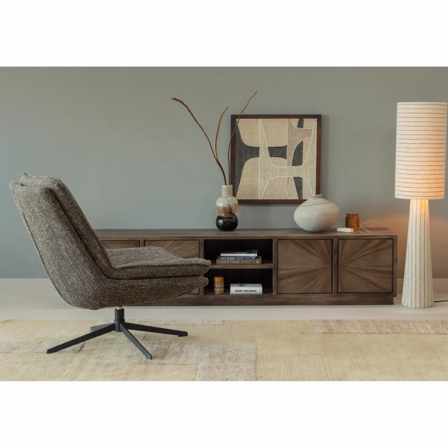 WOOOD Anno wanddeco naturel/bruin