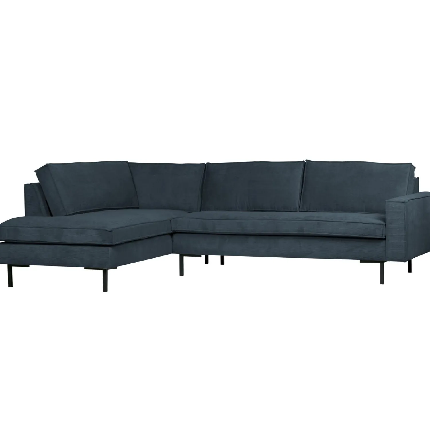 New WOOOD Arwin hoekbank ribstof links staal Blauw