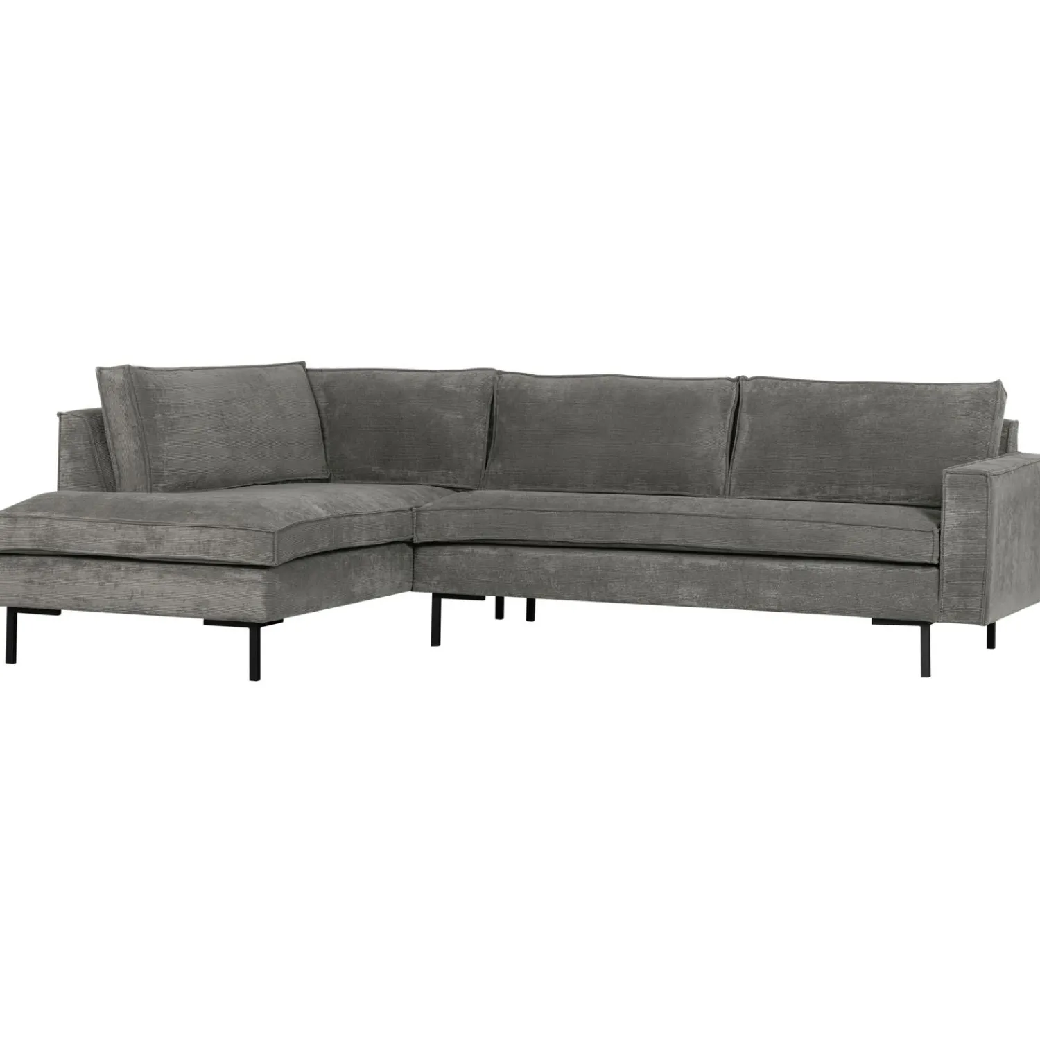 Discount WOOOD Arwin hoekbank ribstof links Olijfgroen