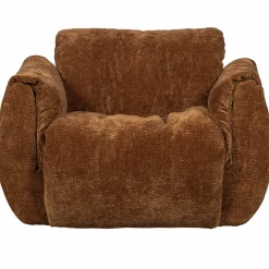 Best WOOOD Baggy draaifauteuil 3D chenille Middenbruin