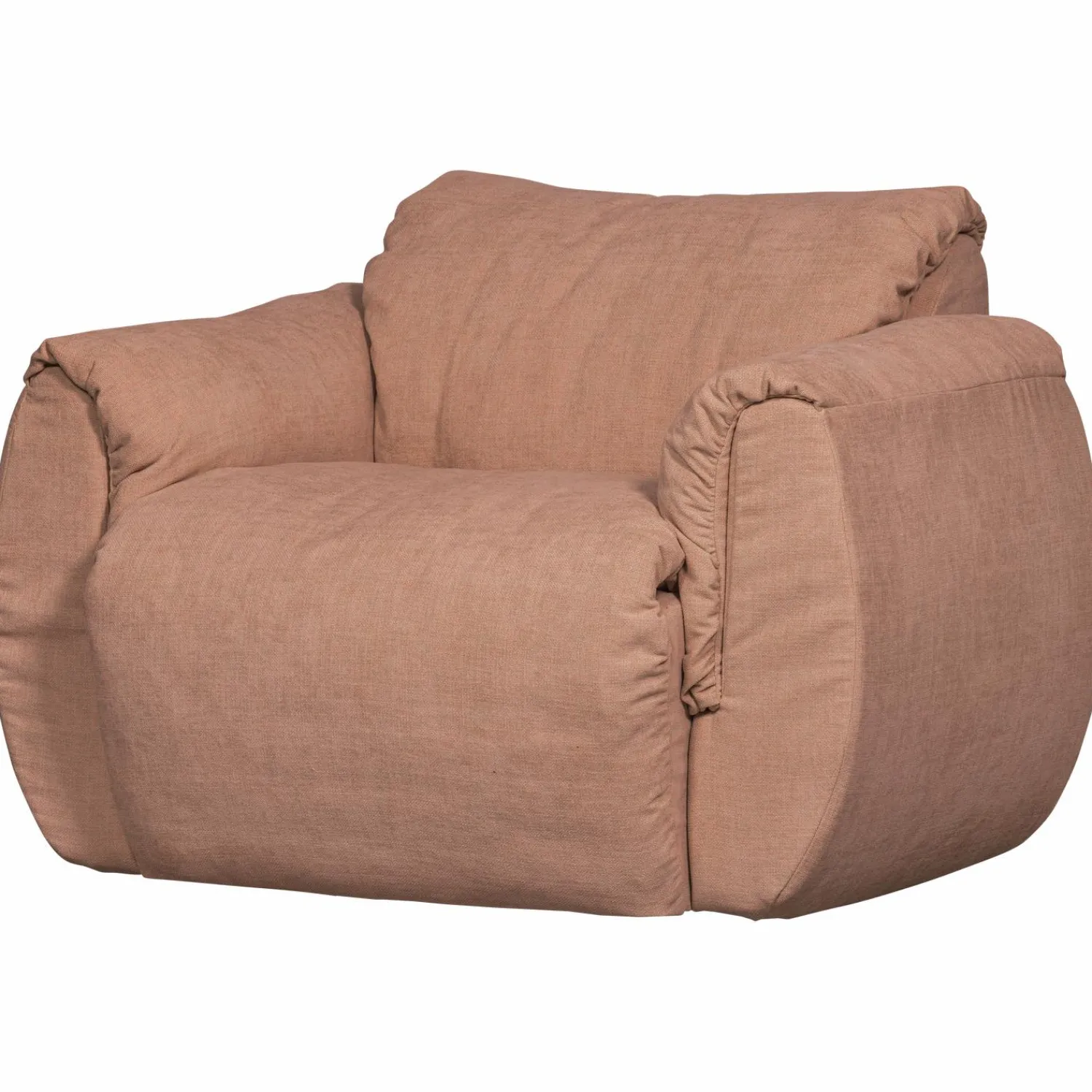 Hot WOOOD Baggy draaifauteuil geweven chenille oud roze Oudroze