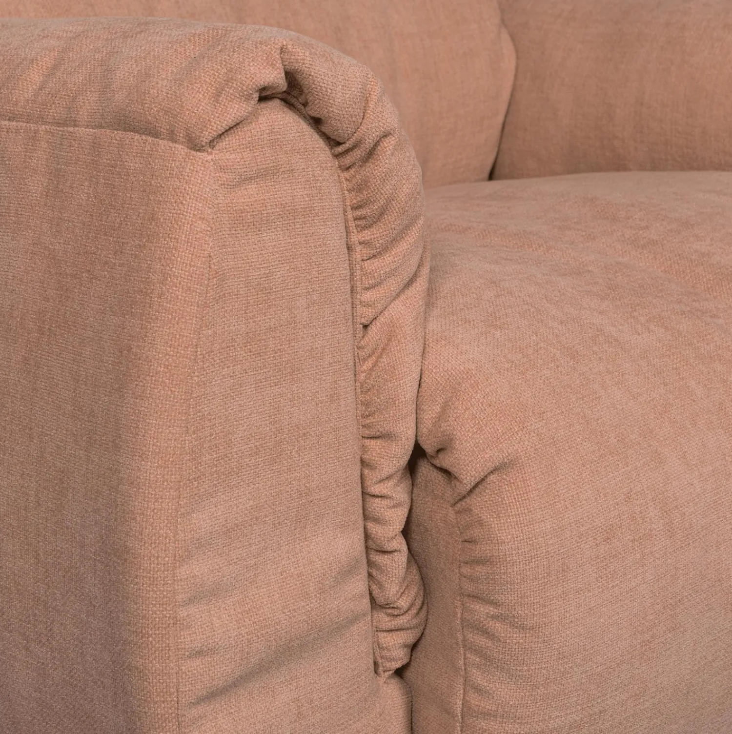 Hot WOOOD Baggy draaifauteuil geweven chenille oud roze Oudroze
