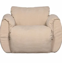 Clearance WOOOD Baggy draaifauteuil geweven chenille Zand