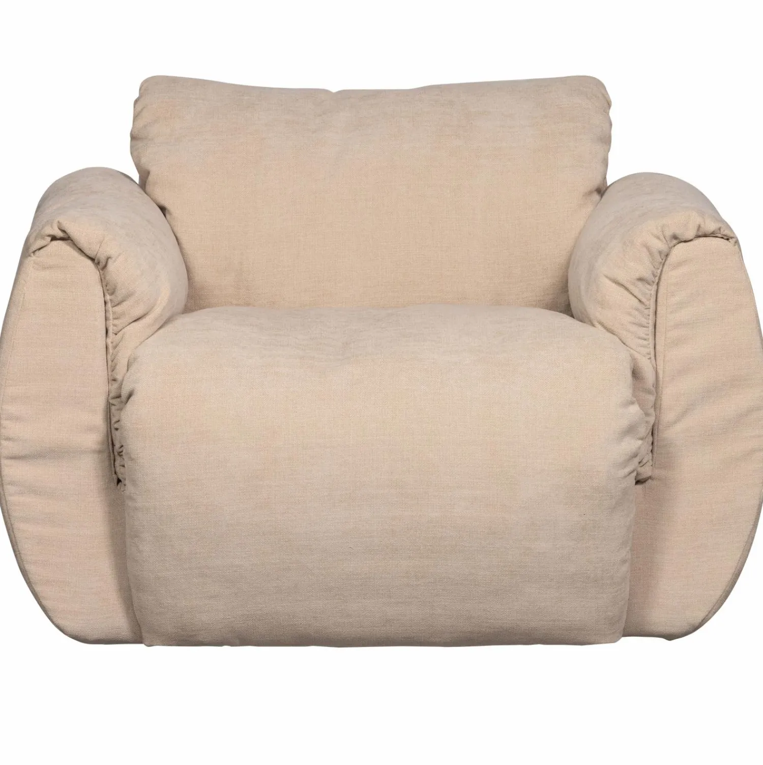 Clearance WOOOD Baggy draaifauteuil geweven chenille Zand