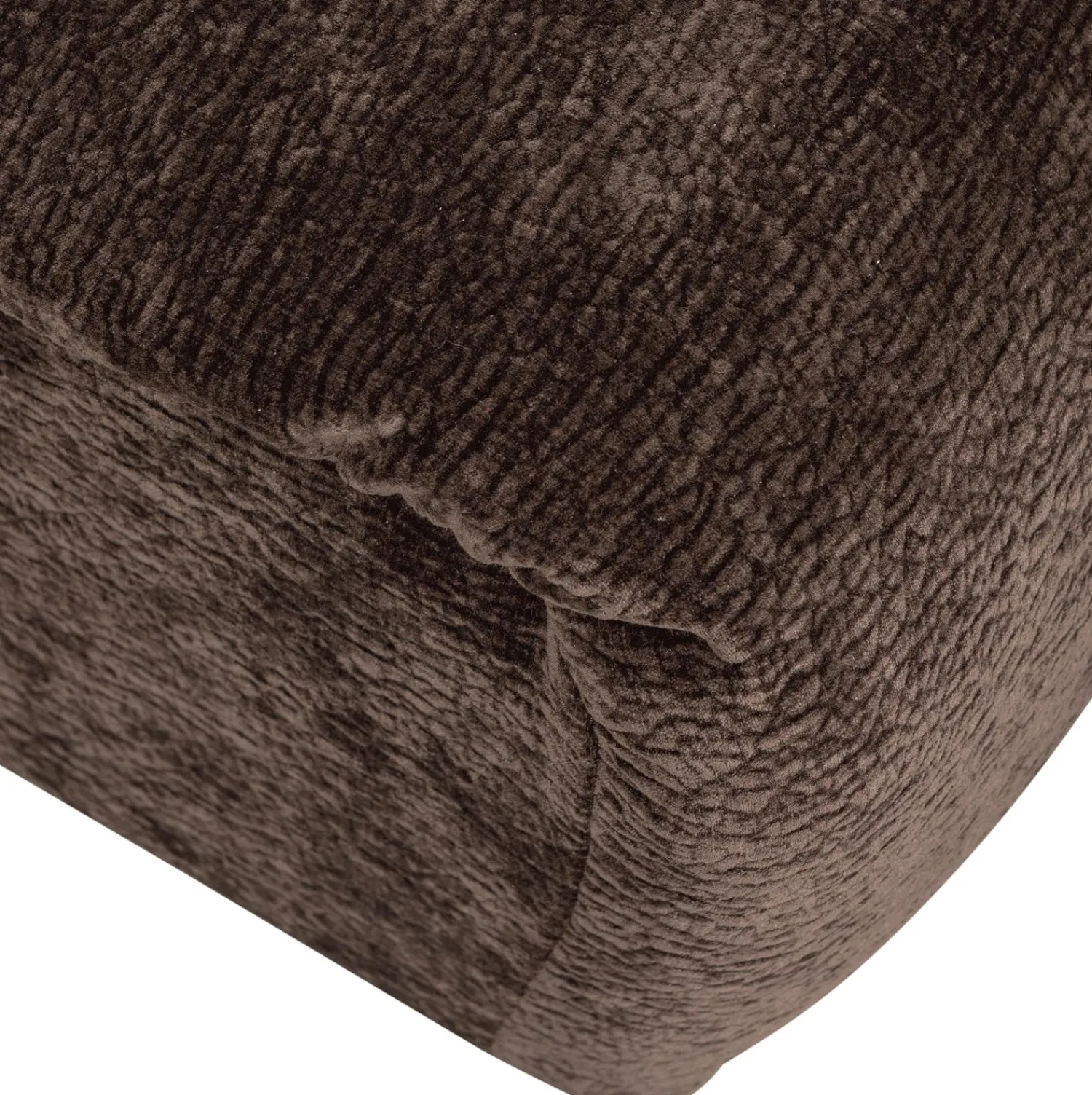 Discount WOOOD Baggy hocker 3D chenille Donkerbruin