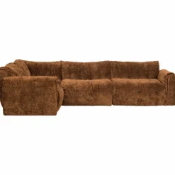 Discount WOOOD Baggy hoekbank links 3D chenille Middenbruin