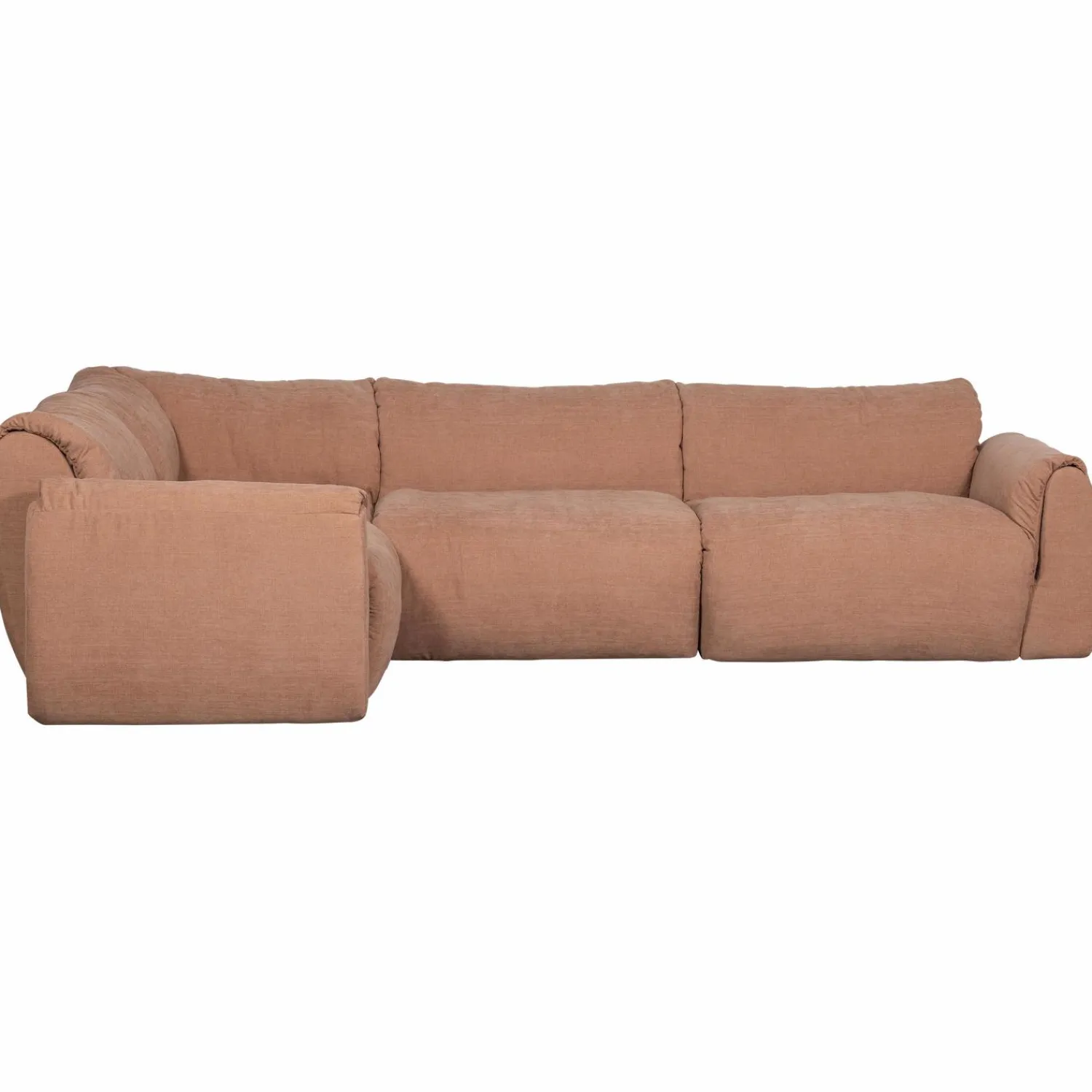 New WOOOD Baggy hoekbank links geweven chenille oud roze Oudroze