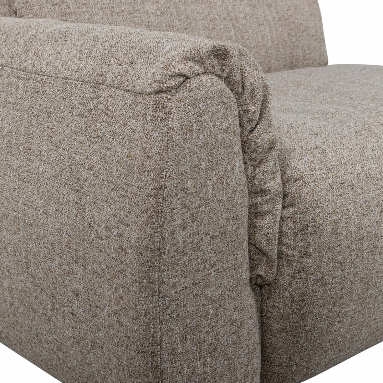 Best WOOOD Baggy hoekbank links geweven stof Bruin melange