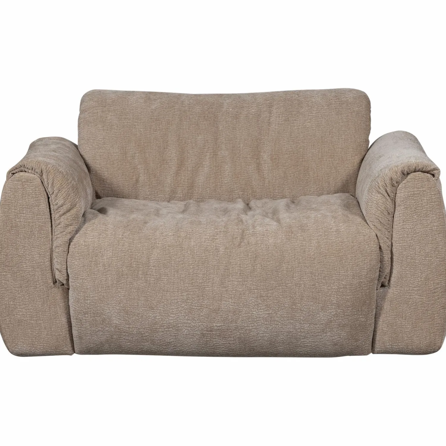Best WOOOD Baggy loveseat 3D chenille Zand