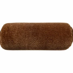 Best WOOOD Baggy rolkussen 50xø23 cm 3D chenille Middenbruin