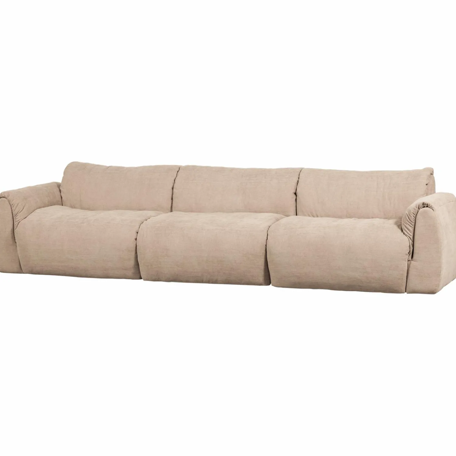 Sale WOOOD Baggy 3-zits bank geweven chenille Zand