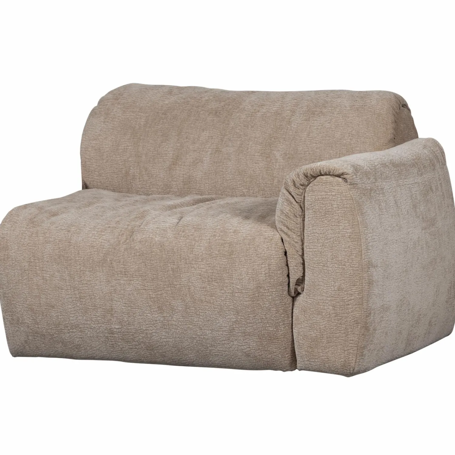 Outlet WOOOD Baggy 1-zits element met arm rechts 3D chenille Zand
