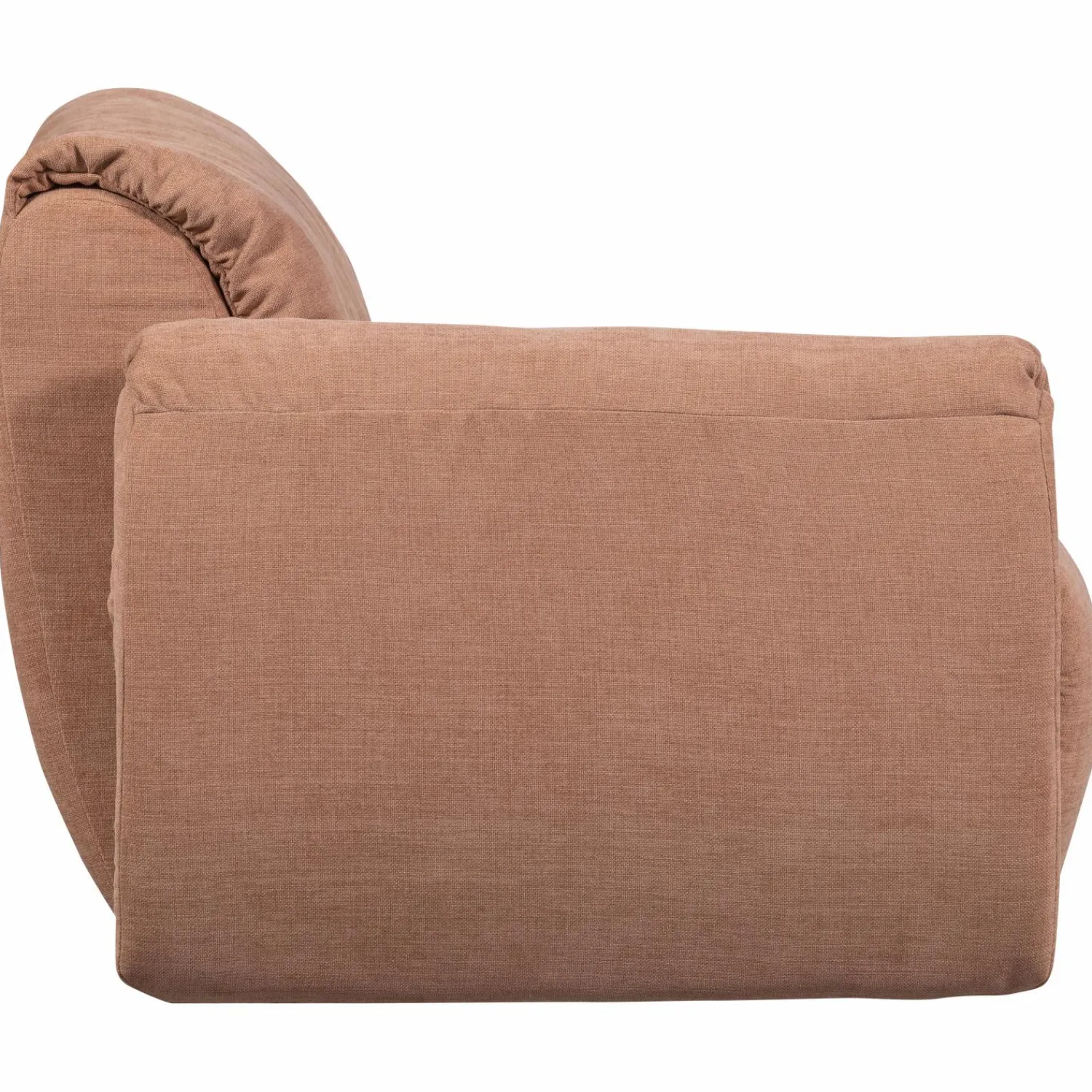 WOOOD Baggy 1-zits element met arm links geweven chenille Oudroze