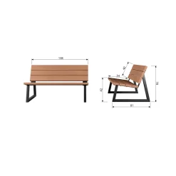 WOOOD Banco outdoor tuinbank hout/metaal naturel