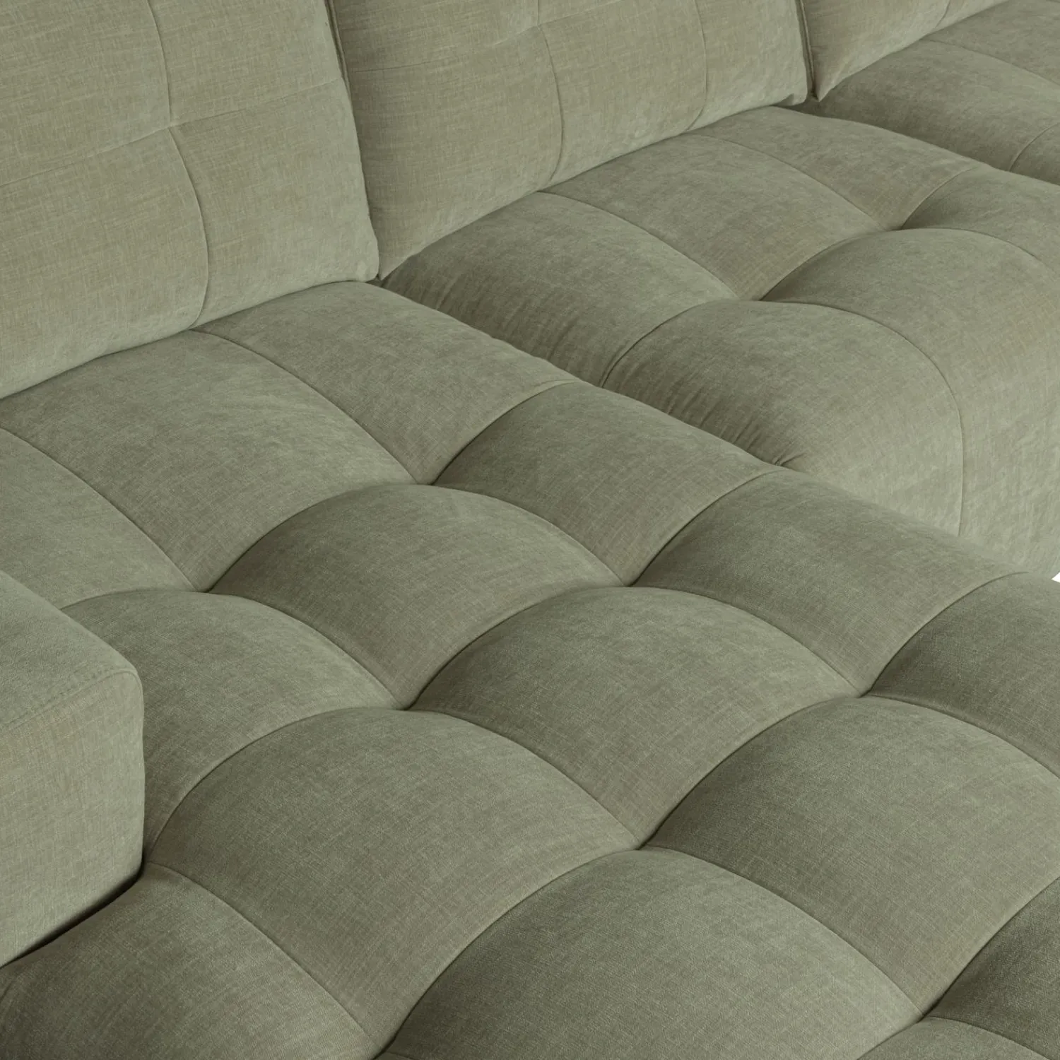 Discount WOOOD Bar chaise longue geweven stof links Groen