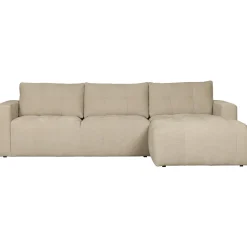 Discount WOOOD Bar chaise longue geweven stof rechts Zand