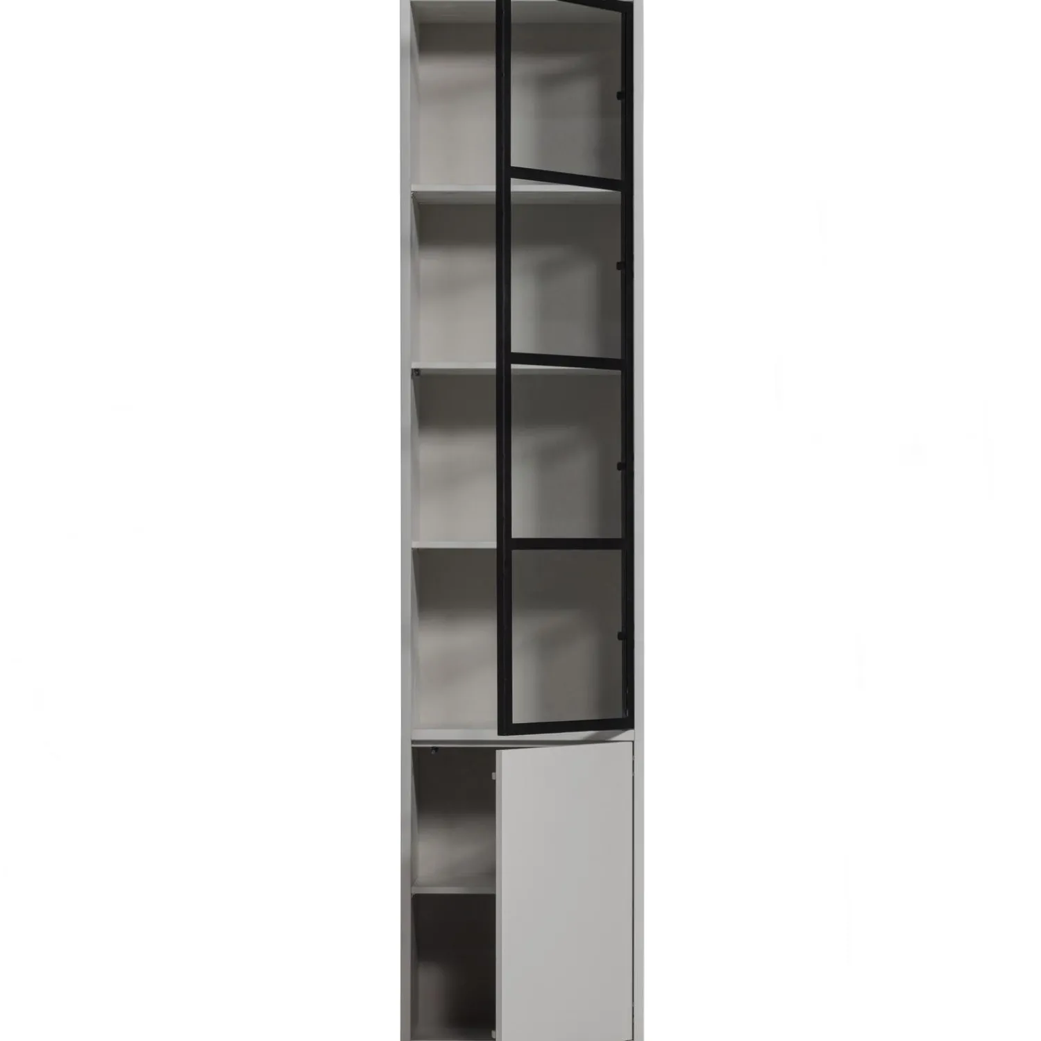 Sale WOOOD Basic 2-deurs vitrinekast grenen mist