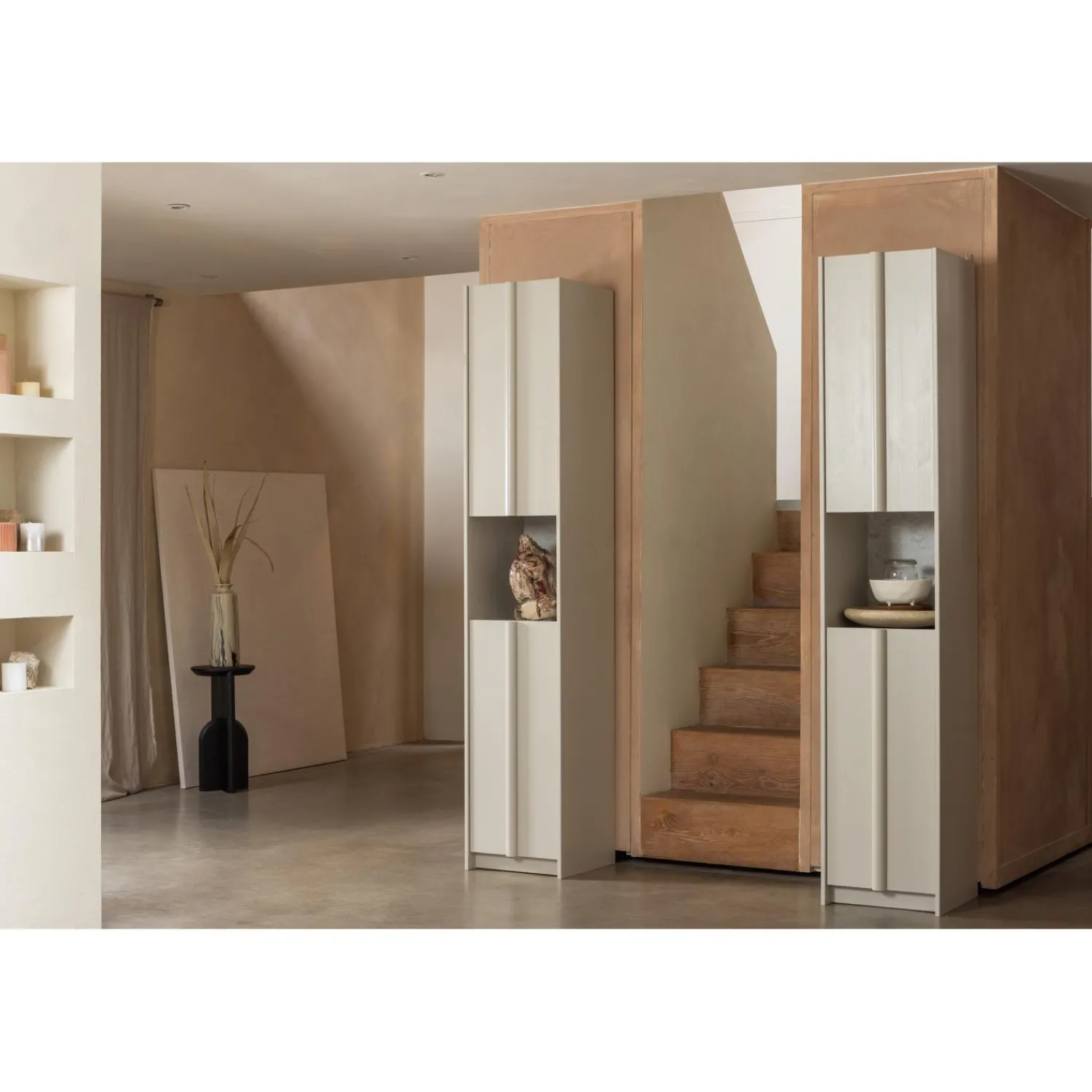 Discount WOOOD Basu smalle kast 40 cm grenen dust incl. concrete decor