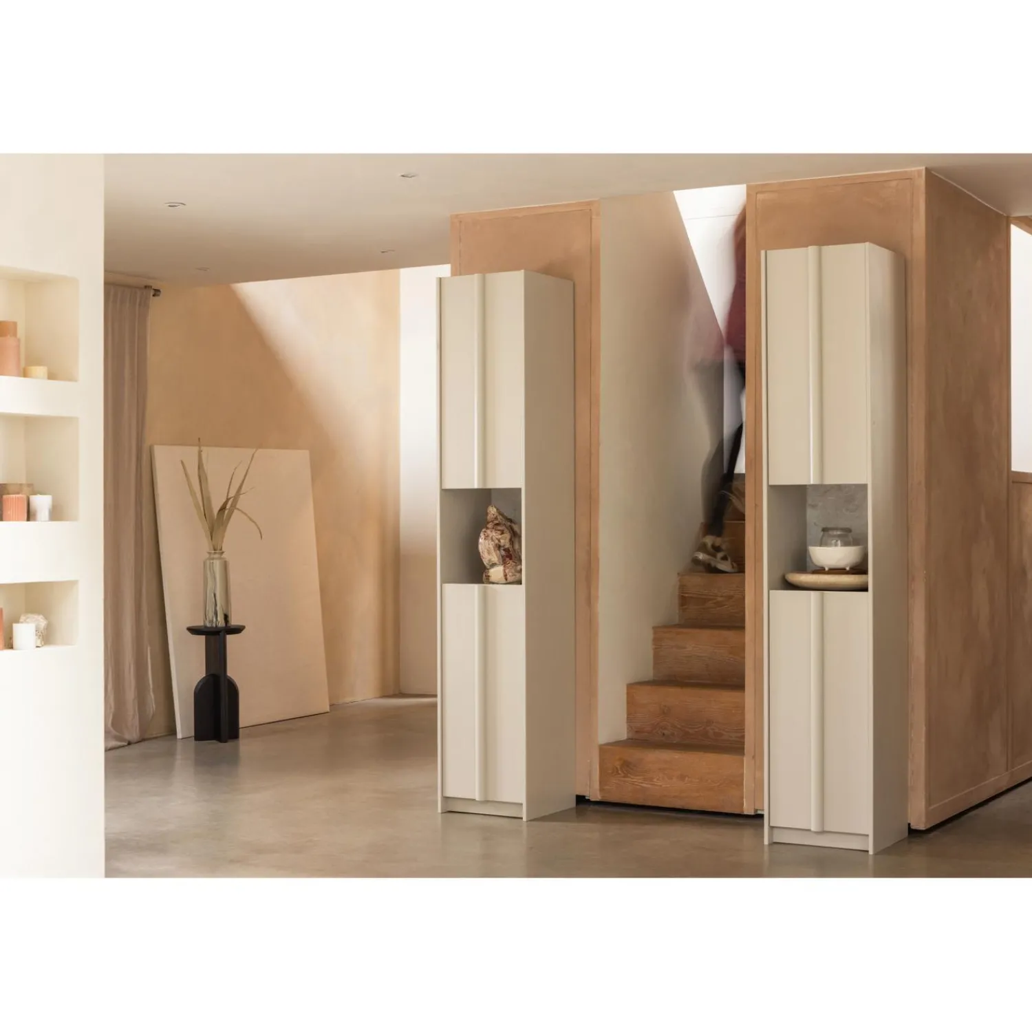 Discount WOOOD Basu smalle kast 40 cm grenen dust incl. concrete decor