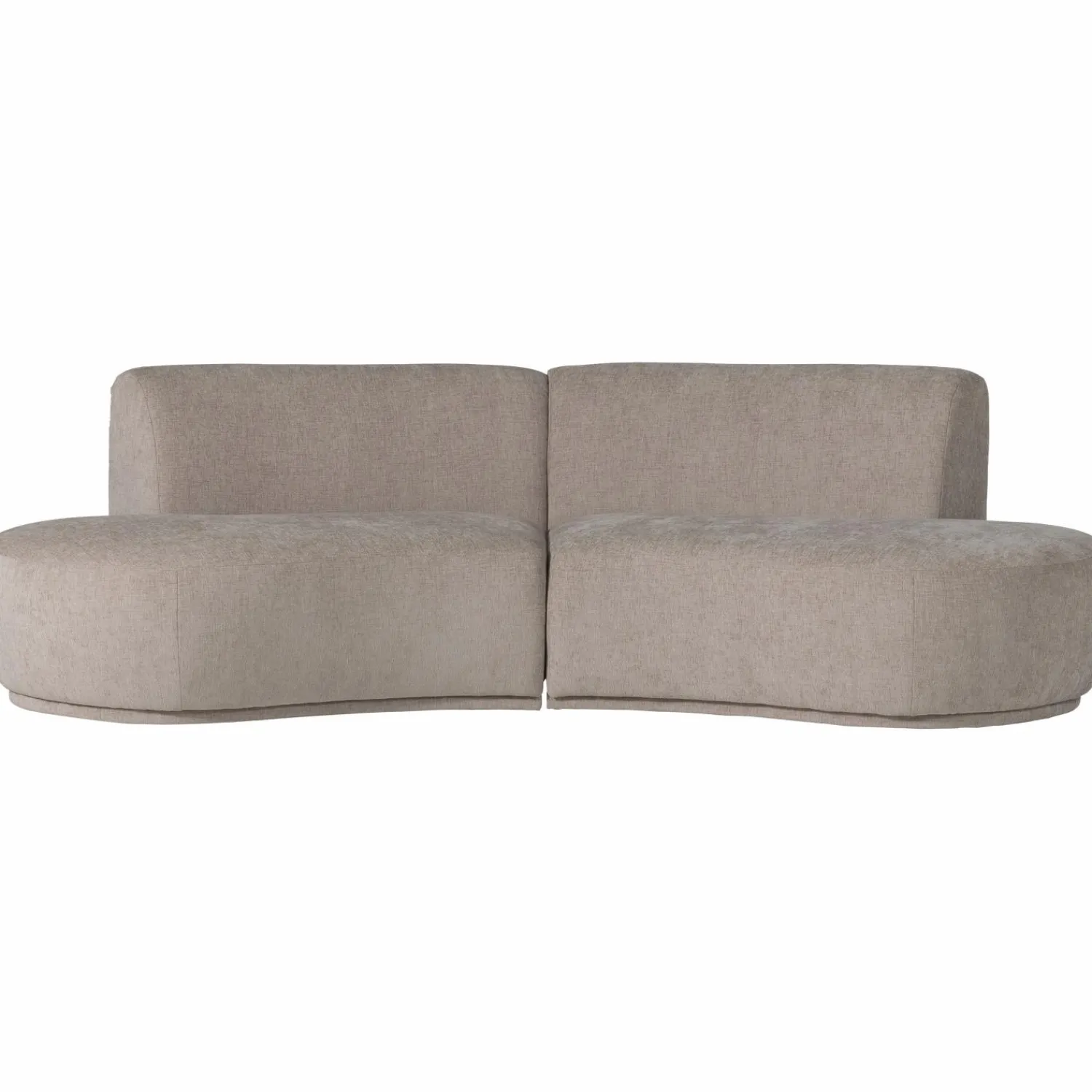 Best WOOOD Batavier half ronde bank 4-zits velvet melange zand Zand melange