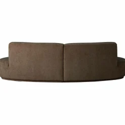 WOOOD Batavier half ronde bank 4-zits velvet melange bruin Bruin melange