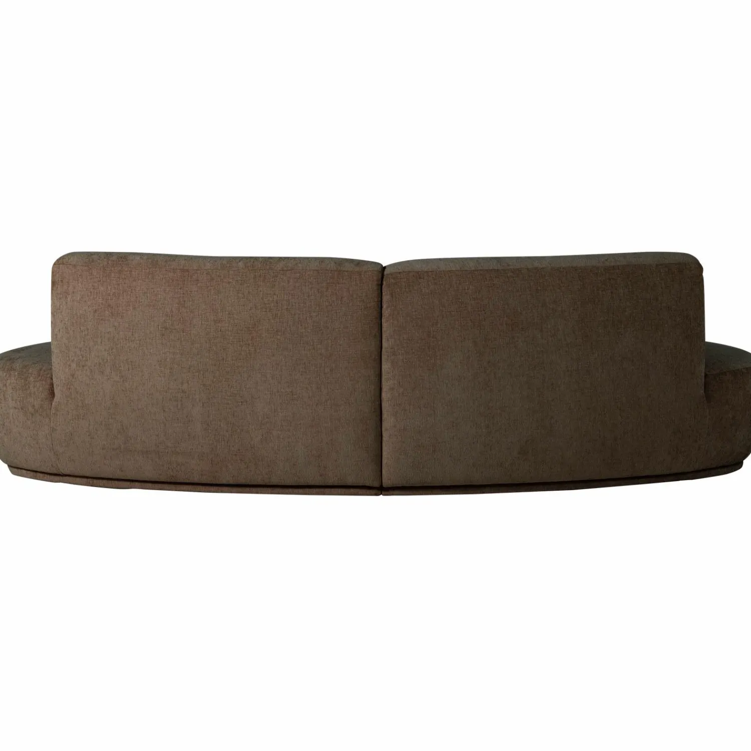 WOOOD Batavier half ronde bank 4-zits velvet melange bruin Bruin melange