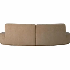 Outlet WOOOD Batavier half ronde bank 4-zits velvet melange lichtbruin Lichtbruin melange