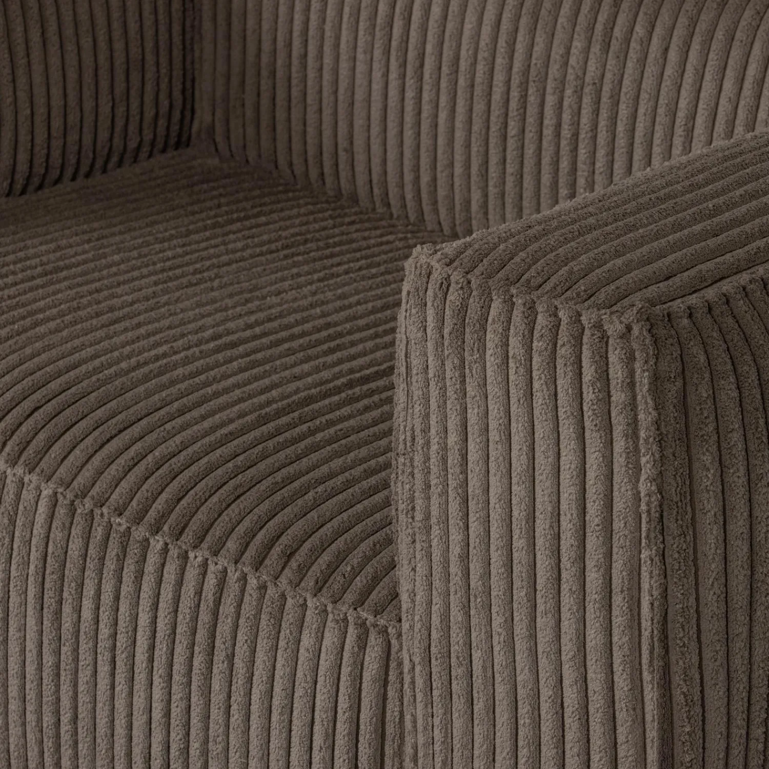 New WOOOD Bean fauteuil ribstof Mud