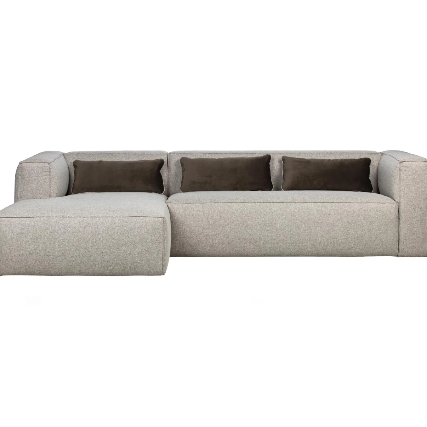 Hot WOOOD Bean hoekbank links incl. kussens melange Lichtgrijs