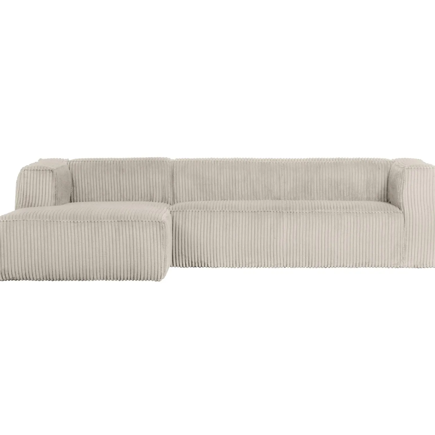 Discount WOOOD Bean hoekbank links ribstof Naturel