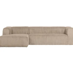 Clearance WOOOD Bean hoekbank links ribstof Travertin