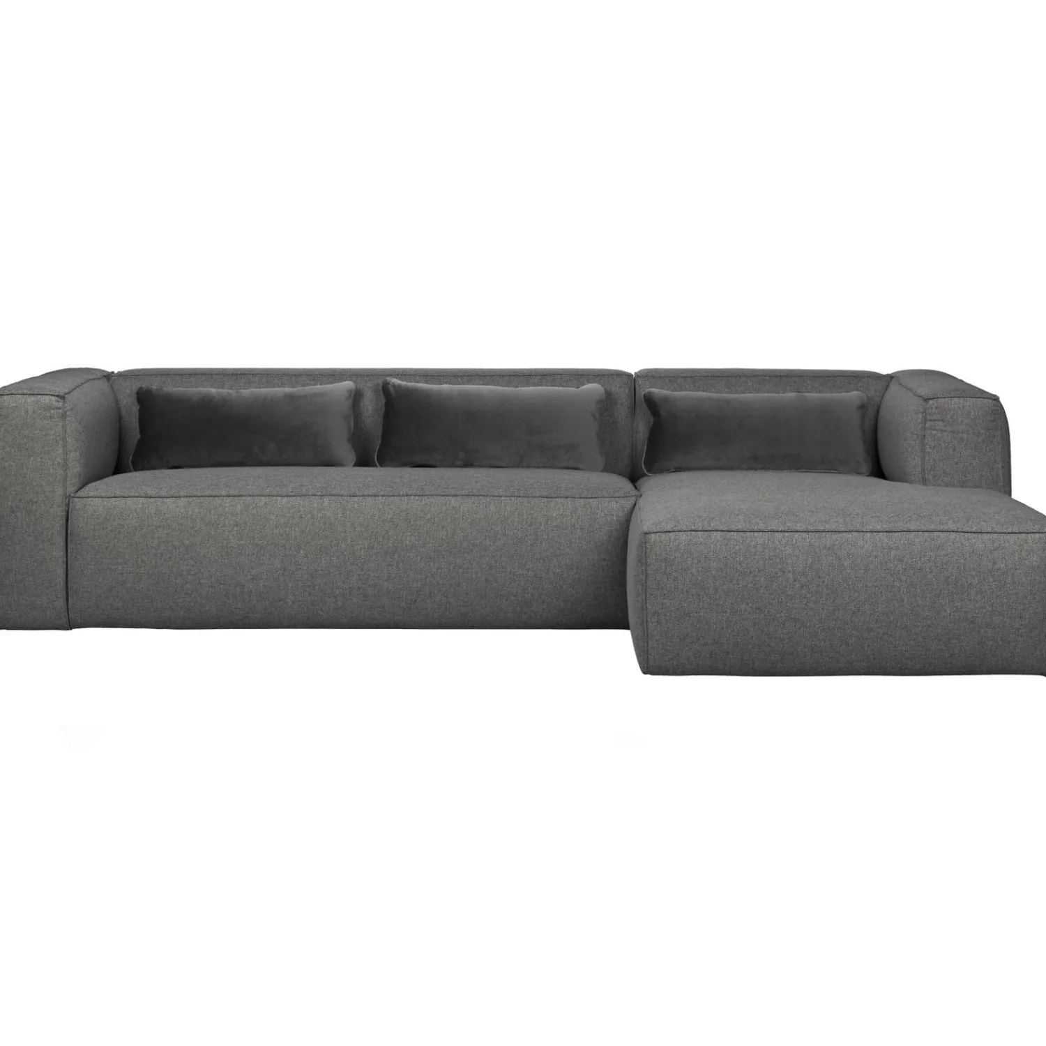 New WOOOD Bean hoekbank rechts incl. kussens melange Middengrijs