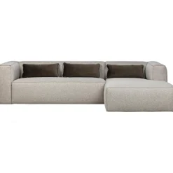Best WOOOD Bean hoekbank rechts incl. kussens melange Lichtgrijs