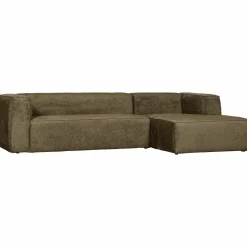 Online WOOOD Bean hoekbank rechts structure velvet Moss