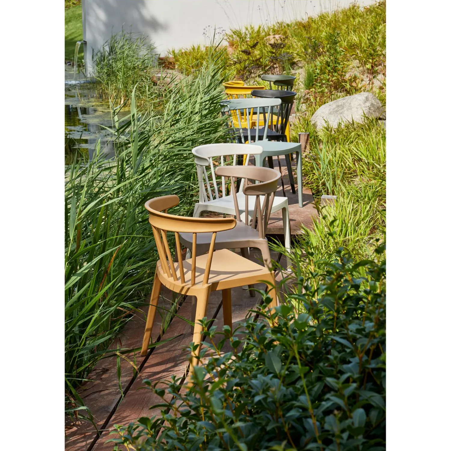 Online WOOOD Bliss tuinstoel met spijlen kunststof Jadegroen