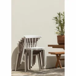 Best WOOOD Bliss tuinstoel met spijlen Off white melange