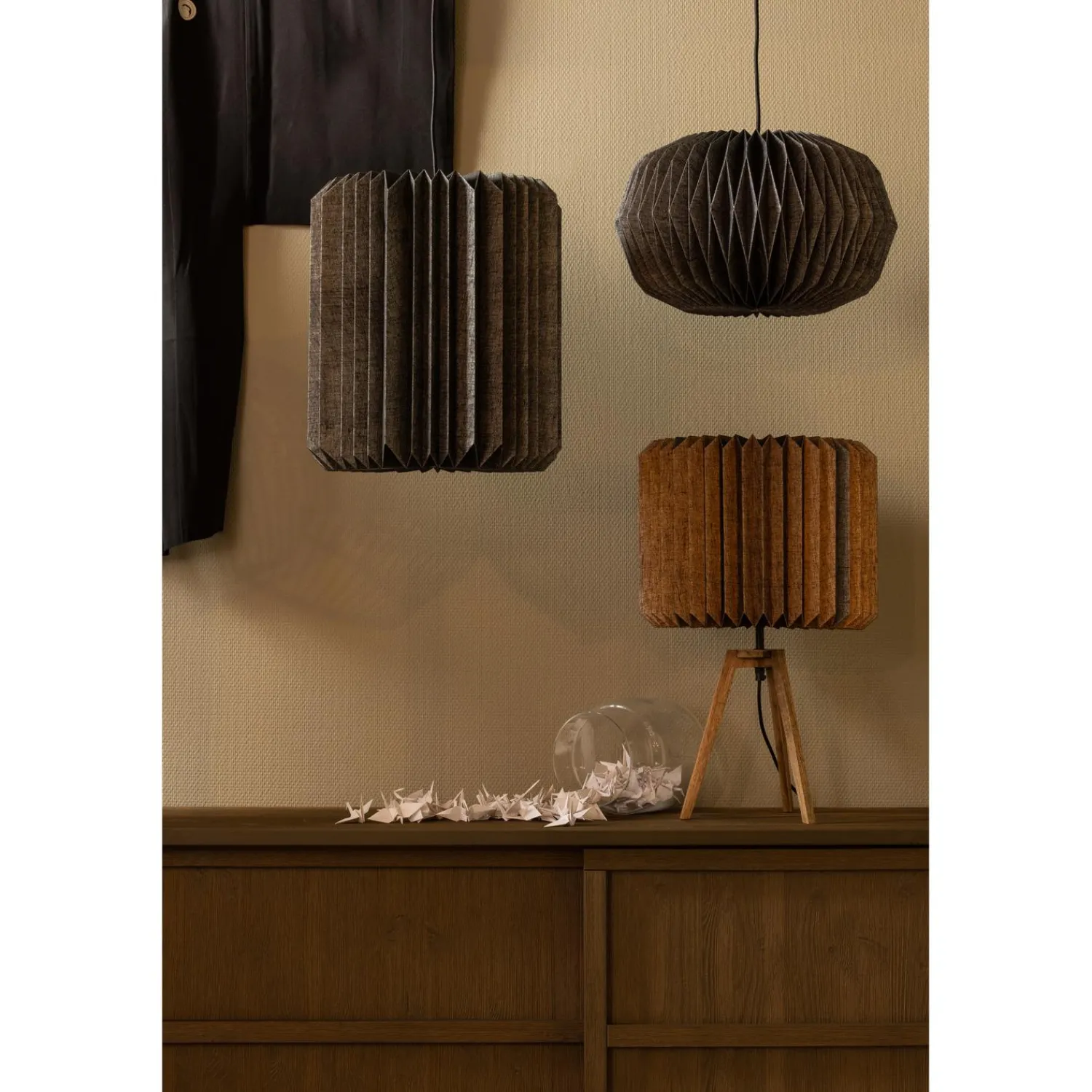 Clearance WOOOD Bones hanglamp papier naturel/zwart