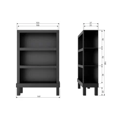 Sale WOOOD Bonk open kast grenen Matzwart