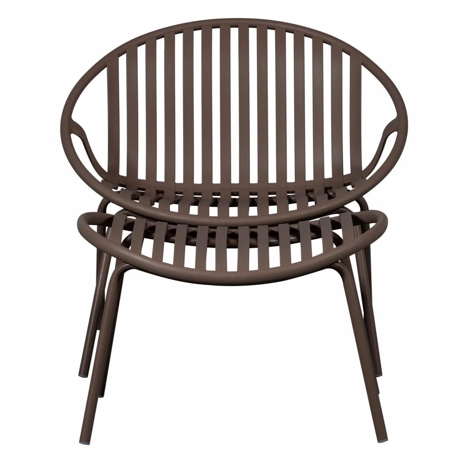 New WOOOD Bruce tuin loungestoel + hocker pp/metaal Paars/bruin