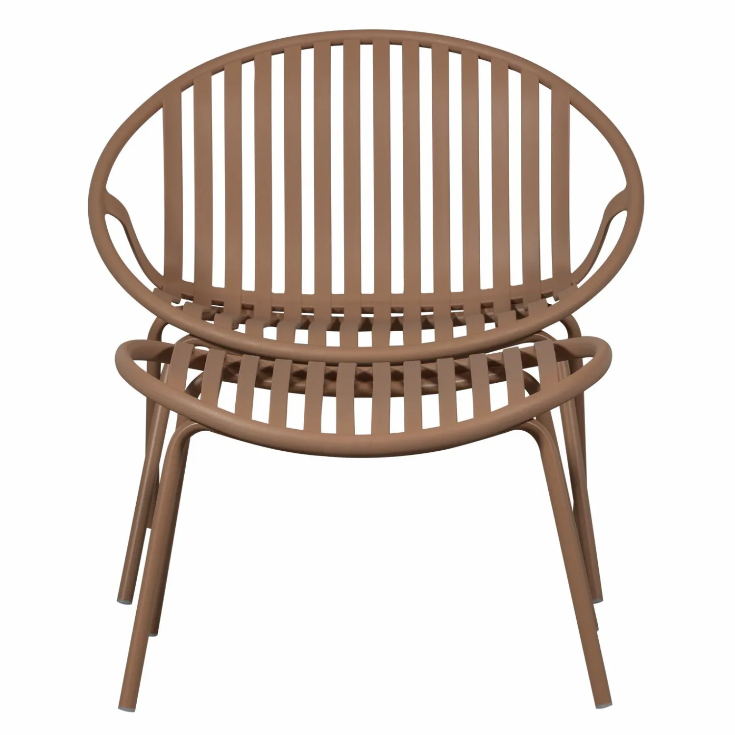 Discount WOOOD Bruce tuin loungestoel + hocker PP/metaal Zalmroze