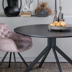 New WOOOD Bruno eettafel rond mdf zwart ø120 cm