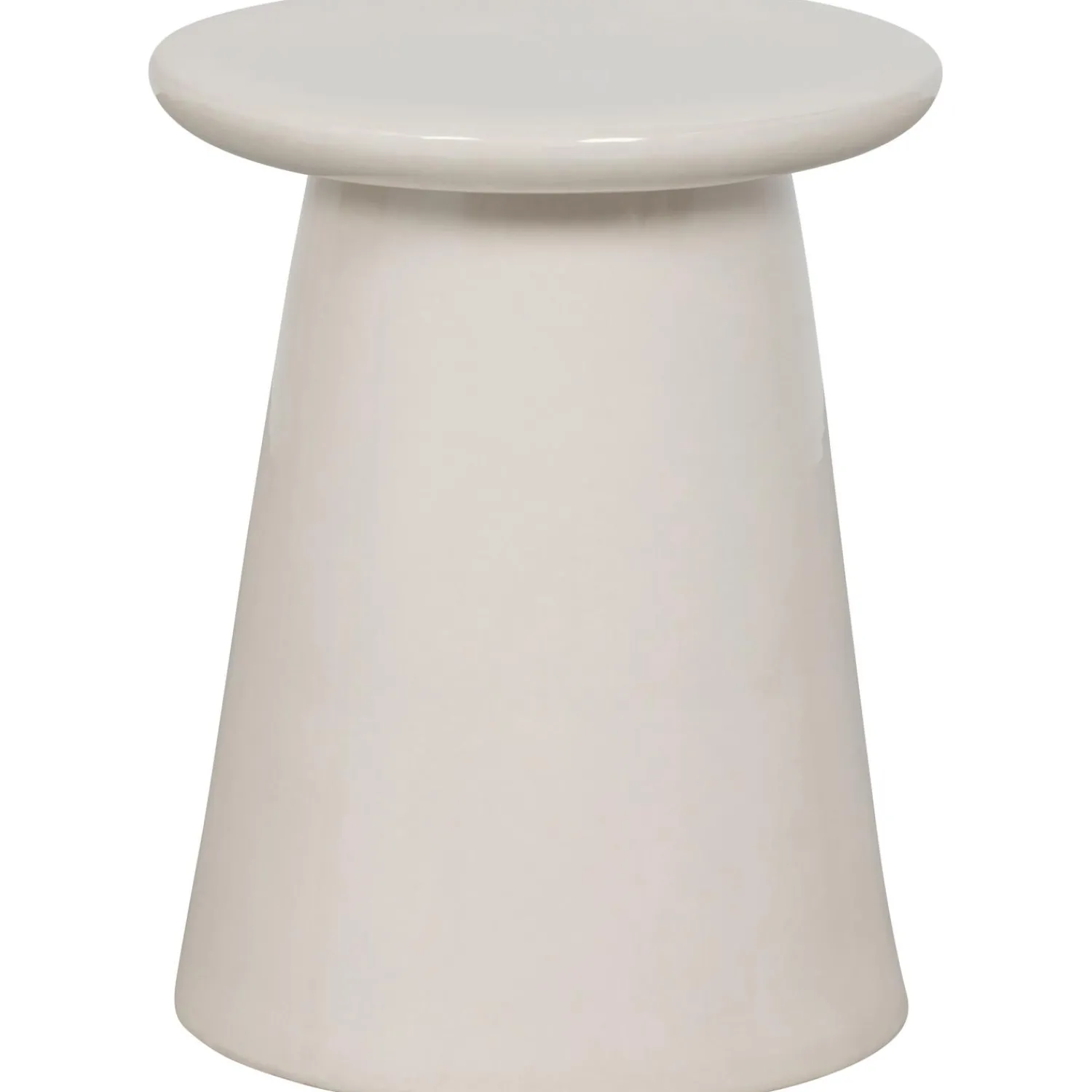 Discount WOOOD Button bijzettafel keramiek wit 45x35ø cm