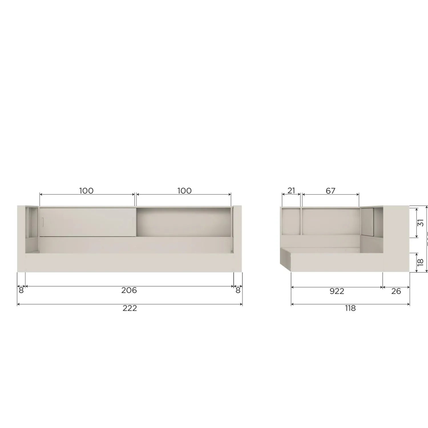 Clearance WOOOD Carter bedbank grenen Wit
