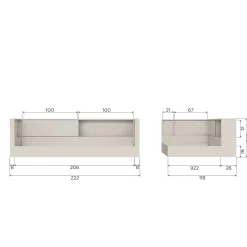 Online WOOOD Carter hoekbed links/rechts grenen Wit
