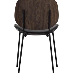 Sale WOOOD Close In eetkamerstoel leerlook/hout zwart