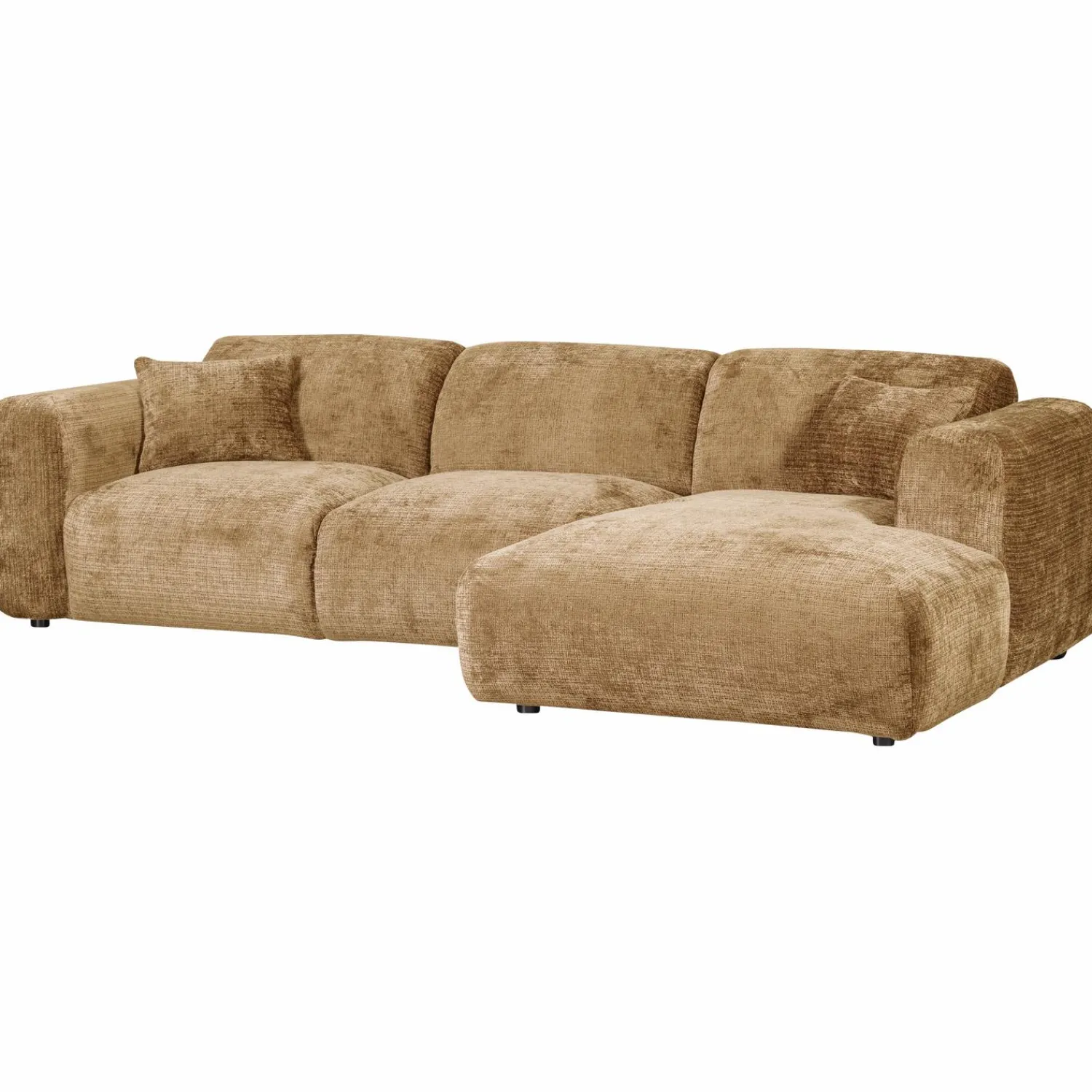 WOOOD Cloud chaise longue bank rechts chenille Honinggeel