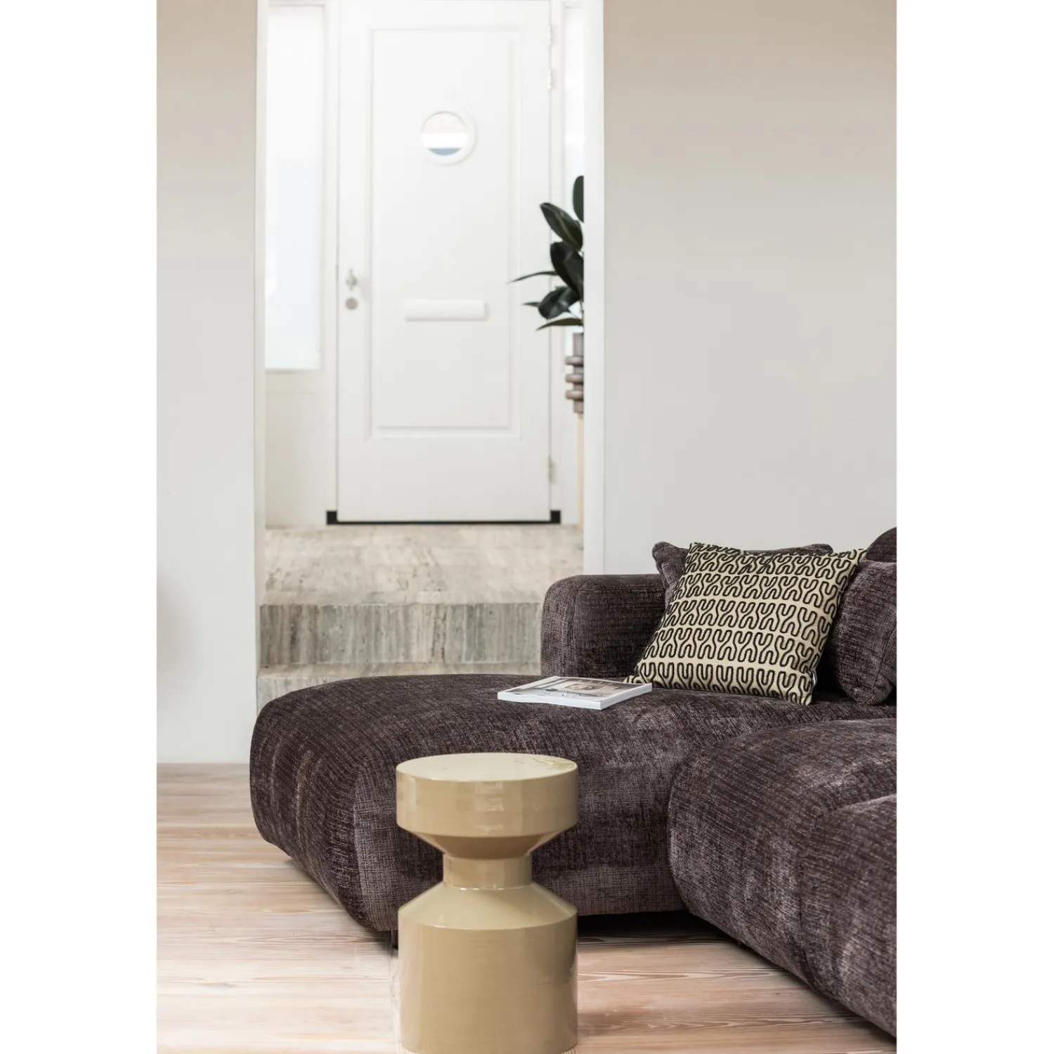 Discount WOOOD Cloud chaise longue bank links chenille Warm bruin